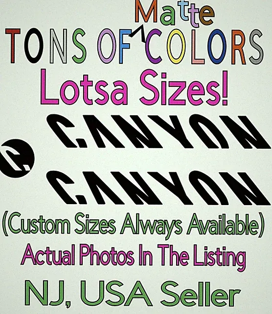 3 Pc. Bicycle Brand Die Cut MATTE Vinyl Decal Set Small-LARGE SIZES