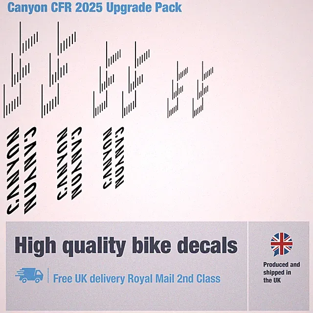 CANYON CFR 2025 upgrade decals / stickers, 5+ years external quality (27 pack)