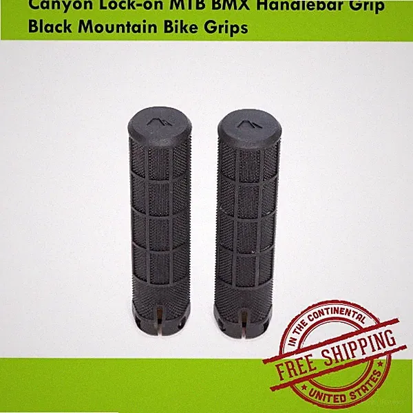 Canyon Lock-on MTB BMX Handlebar Grip Black Mountain Bike Grips