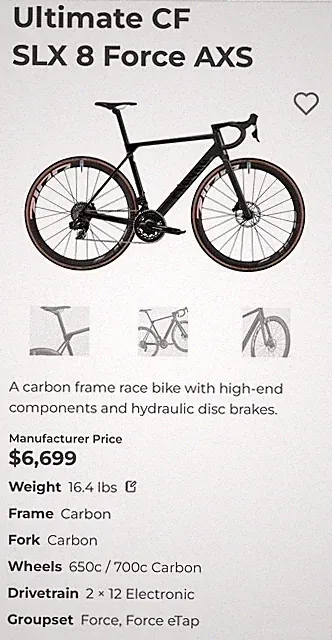 Canyon Ultimate CF SLX 8, SRAM Force, Zipp 303 Firecrest XDR Disc. Size 2XS.