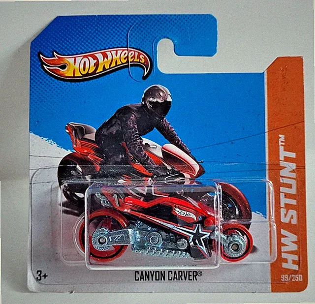 Hot Wheels 2013 HW Stunt Canyon Carver Red Short Card