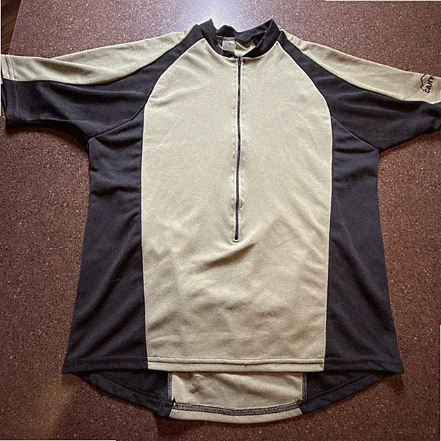 Men’s Cycling Jersey Medium Green Black CANYON Cycling 3/4 Zip Color Block