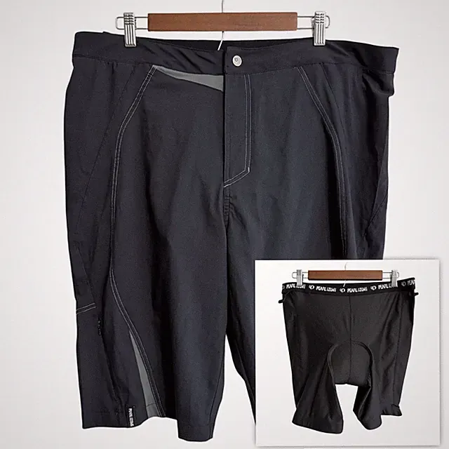 NEW Pearl Izumi Canyon cycling shorts men's XL black detachable padded liner set