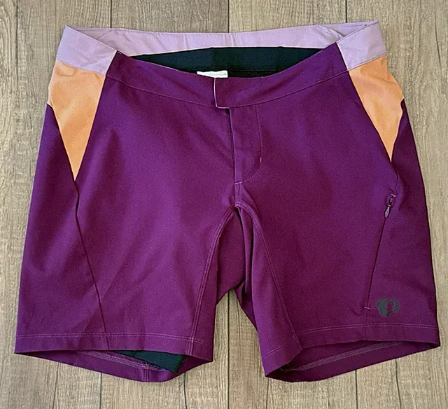 NWT Pearl Izumi Canyon Cycling Shorts Women's L Purple 8.5" Inseam Padded Liner