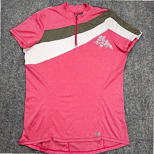 Pearl Izumi Womens Canyon Jersey Cycling Shirt Size Large Pink Fitted 1/4 Zip