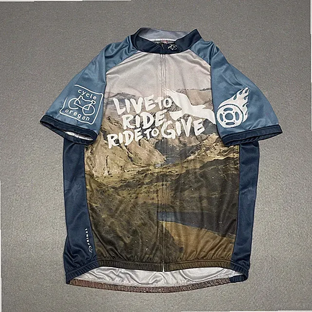 Primal Cycling Jersey Mens Large Blue Cycle Oregon Hell On Wheels Hells Canyon