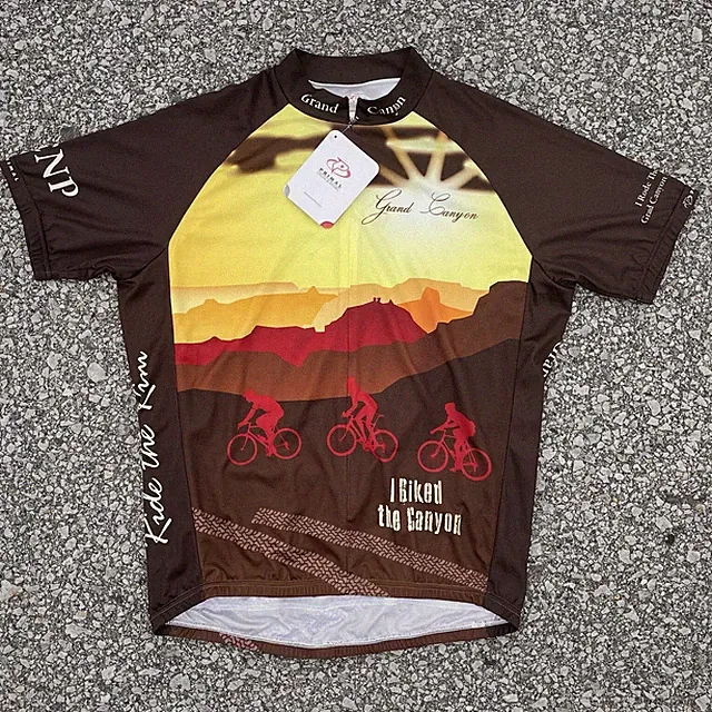 Primal Wear Cycling Jersey Mens Extra Large Brown Grand Canyon Sport Cut Raglan