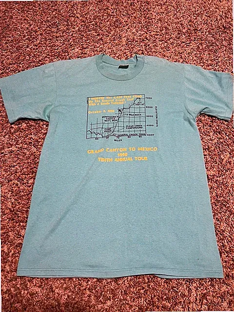 Vintage 1990 Grand Canyon to Mexico 10th Annual Bicycle Tour T-Shirt Size Large