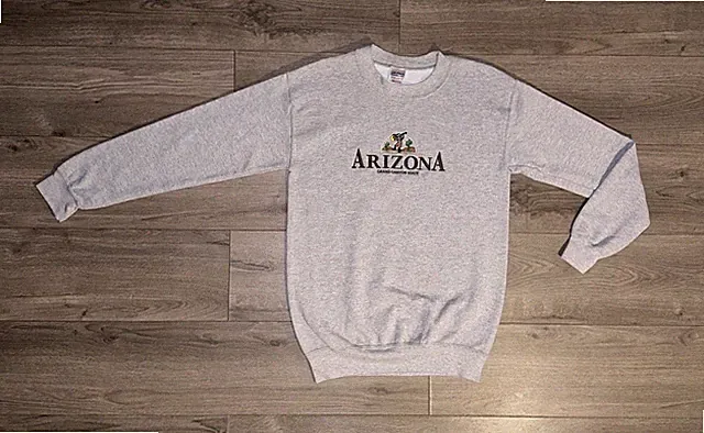 Vintage 90s Arizona Native In Desert Embroidered Logo Crewneck Mens Small Gray