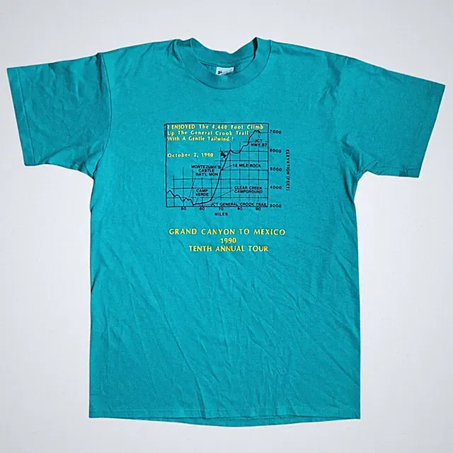 Vintage 90s Grand Canyon to Mexico Bicycle Tour T-Shirt Large 1990 Arizona