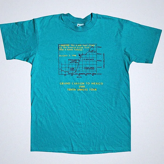 Vintage 90s Grand Canyon to Mexico Bicycle Tour T-Shirt Large 1990 Arizona