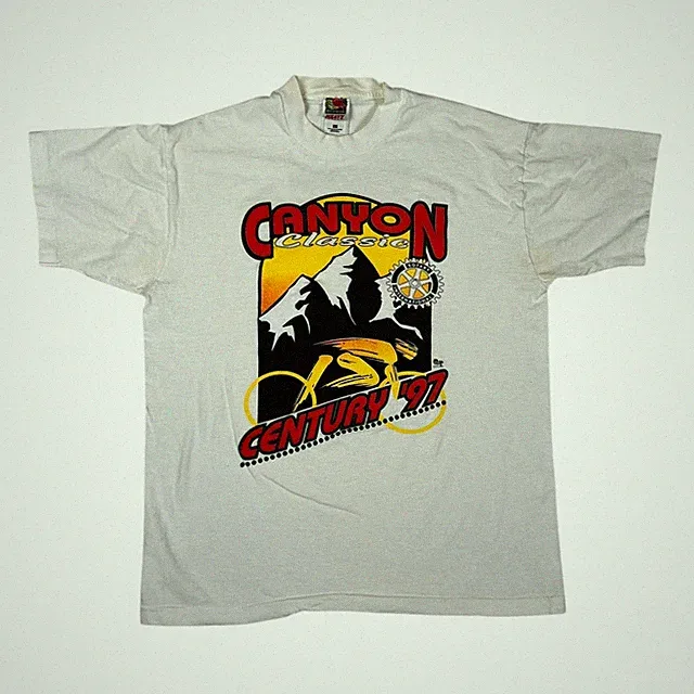 Vintage Canyon Classic Century 97 T-Shirt Mens Large White Bike Cycling 90s