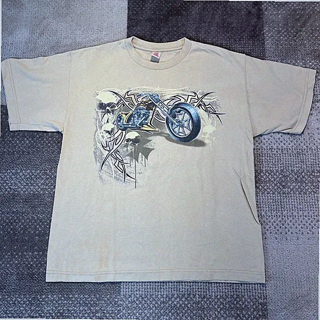 Y2K CRB Canyon River Blues Boys XL Tan Chopper Motorcycle Tribal Graphic T-Shirt